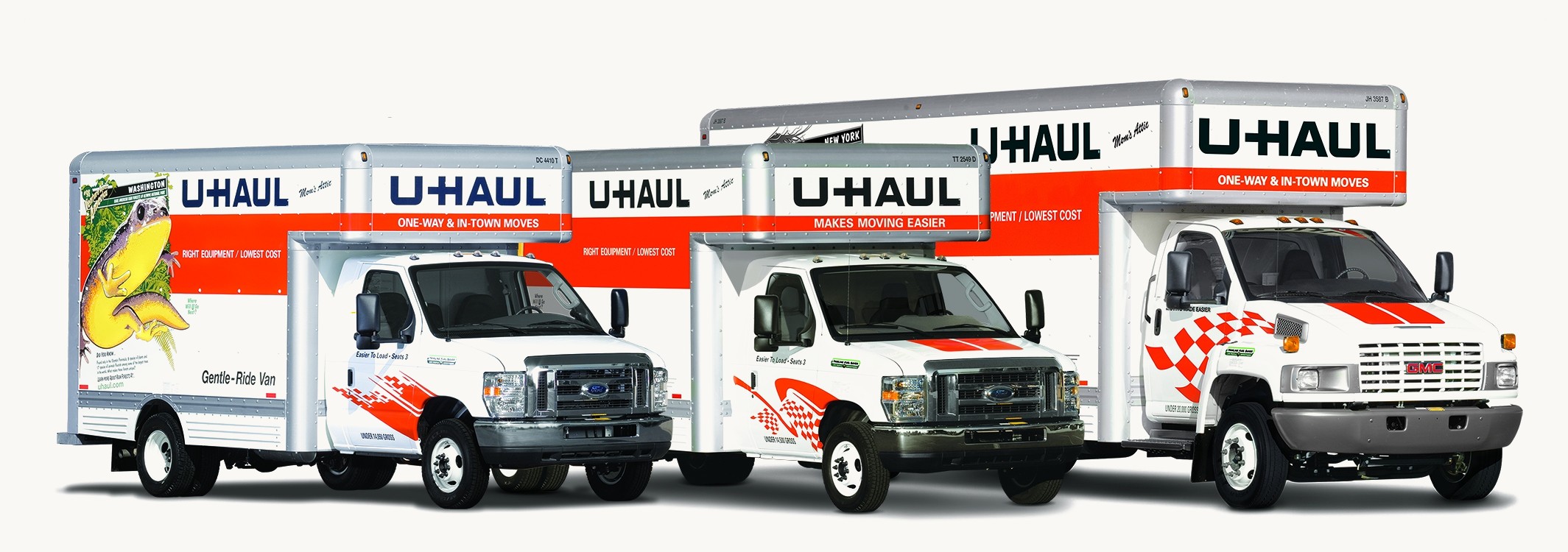 U-Haul trucks and trailers available at Burget Mill — various sizes for local and one-way moves